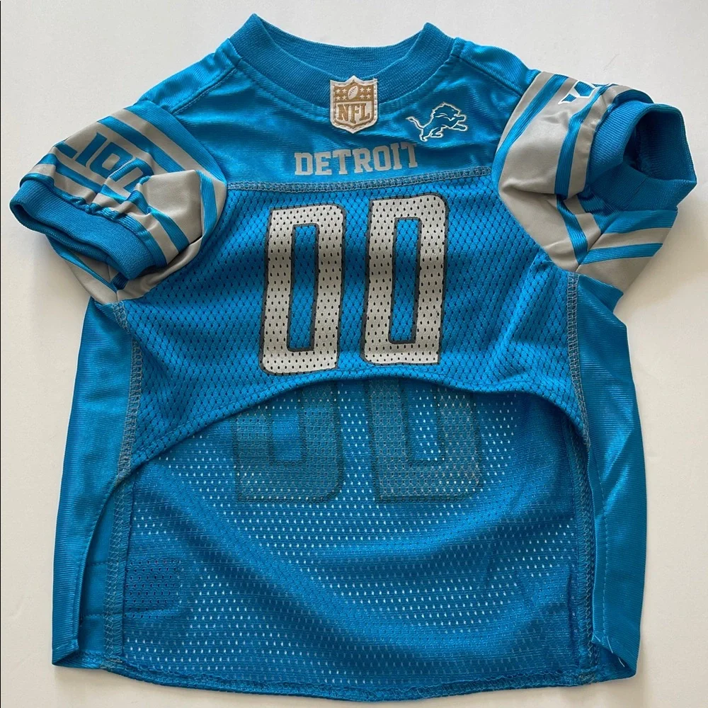 Detroit Lions Dog Puppy Blue‎ Gray Jersey Shirt